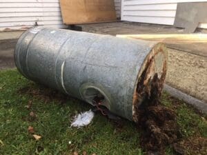 old rheem water heater removed