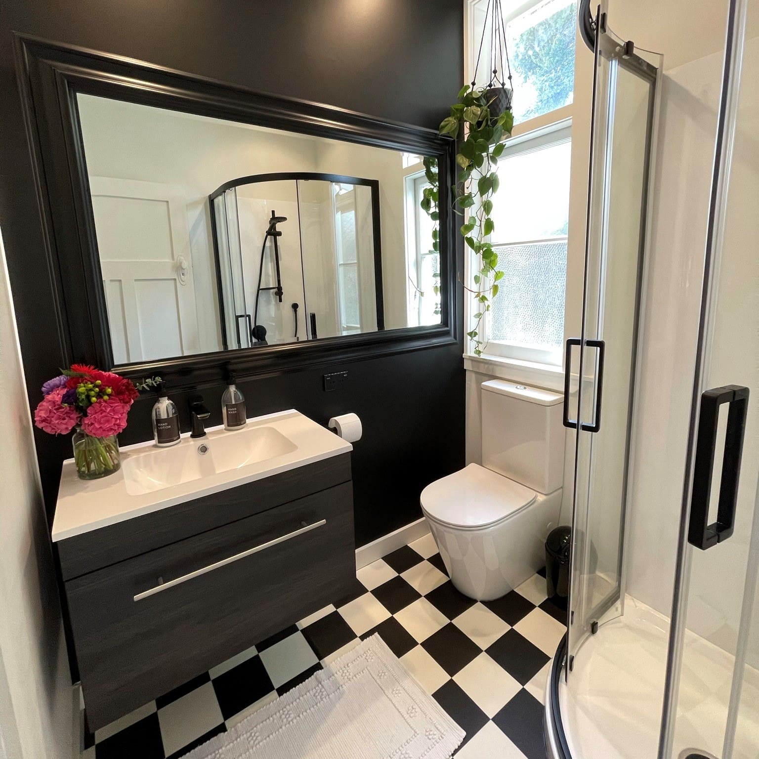 Lovely new black and white bathroom in Auckland NZ